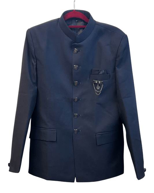 Dark Navy Blue - PREMIUM Slim Fit Mens Nehru / BandhGala / Prince / Chinese Collar Jacket - Fantastic Fit - CS2701 VP - Prachy Creations