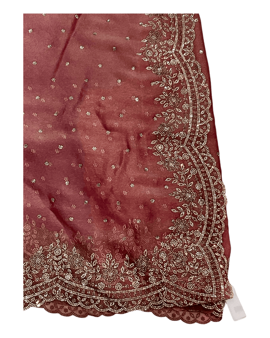 Dusty Pink - Classic Saree with Thread Work Border and Blouse Piece - UK stock - 24hr Dispatch - RS2529 JR - Prachy Creations