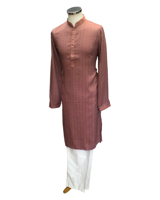 Dusty Pink - Fantastic Mens Indian Kurta set - Weddings / Walimas , Sangeet, Eid, Mehndi / Henna - NAD2405 08KA24 - Prachy Creations