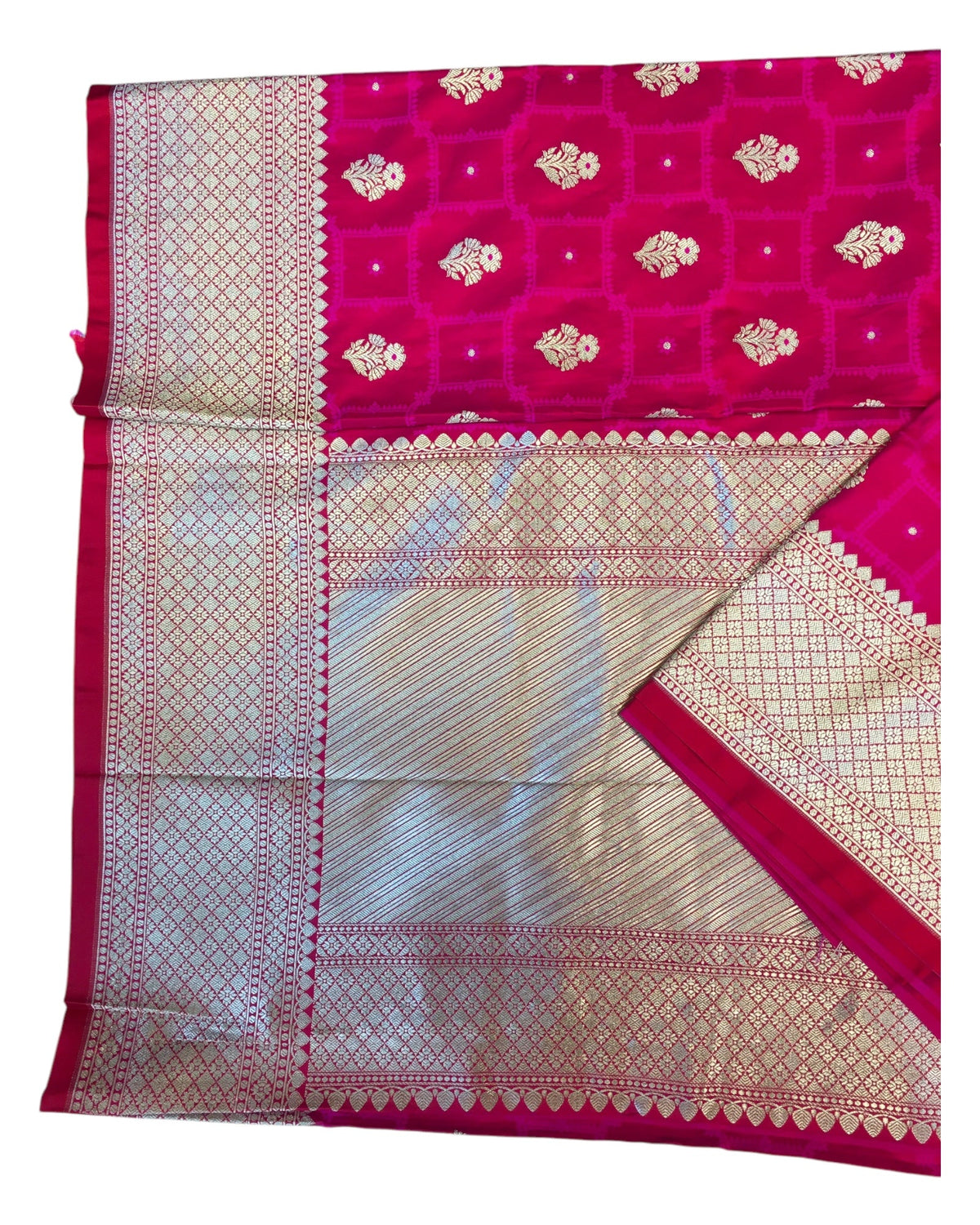 Fuchsia Pink - Traditional Handloom Banarasi Sari / Saree - with Blouse Piece - SN2405 11TP24 - Prachy Creations