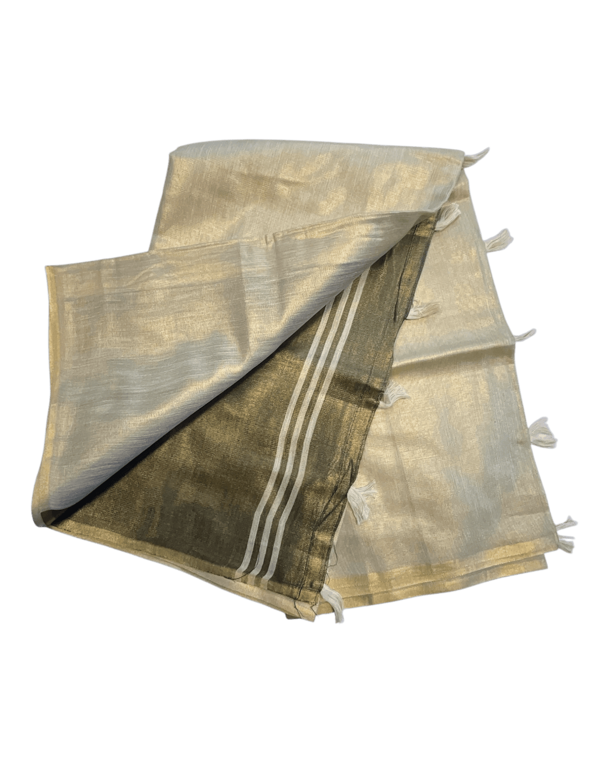 Gold - Classic Plain Cotton Silky Fancy Saree with Blouse Piece - UK Stock - 2/3 days Delivery 12KV25 RP515 - Prachy Creations