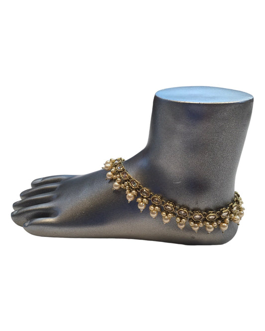 Gold Finish - Ankle Chain / Payal / Paazeb - Fashion Jewellery - Bollywood - Weddings - AE2414 24R10 - Prachy Creations