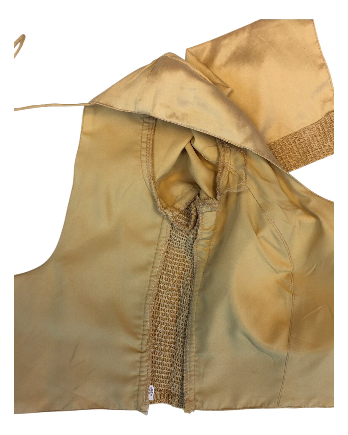 Gold - HYBRID Silky Saree blouse - With Elastic on both side for Great fit - Size 34"-44" - XS, S, M, L, XL, XXL - VAM1216 A - Prachy Creations