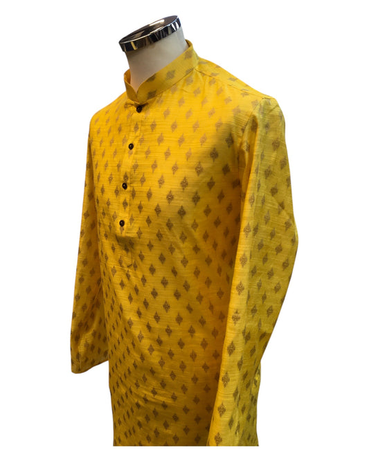 Haldi Yellow - Fantastic Mens Indian Kurta set - Weddings / Walimas , Sangeet, Eid, Mehndi / Henna - NAD2505 01KP25 - Prachy Creations