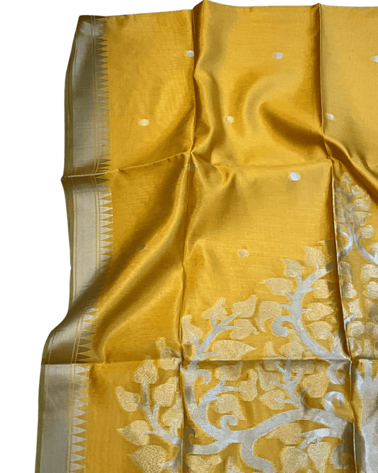 Haldi Yellow - Handloom Saree with Blouse Piece - UK stock - 24hr Dispatch - RT-BT002 07KJ26 - Prachy Creations