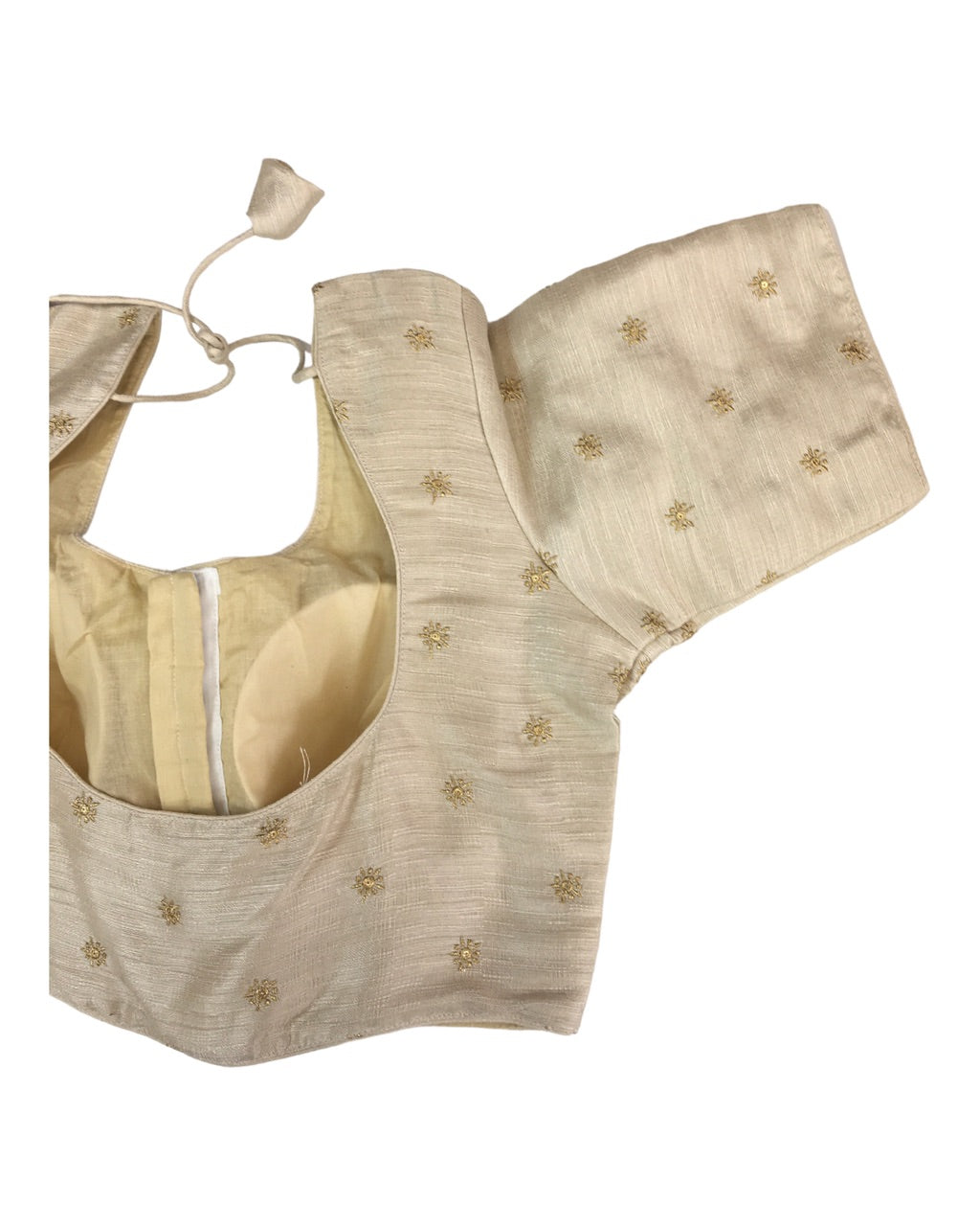 Light Gold - Dupion Silk Saree / Lehenga blouse - With Cups - Margin to loosen - UK Stock - AF2336 A 0623