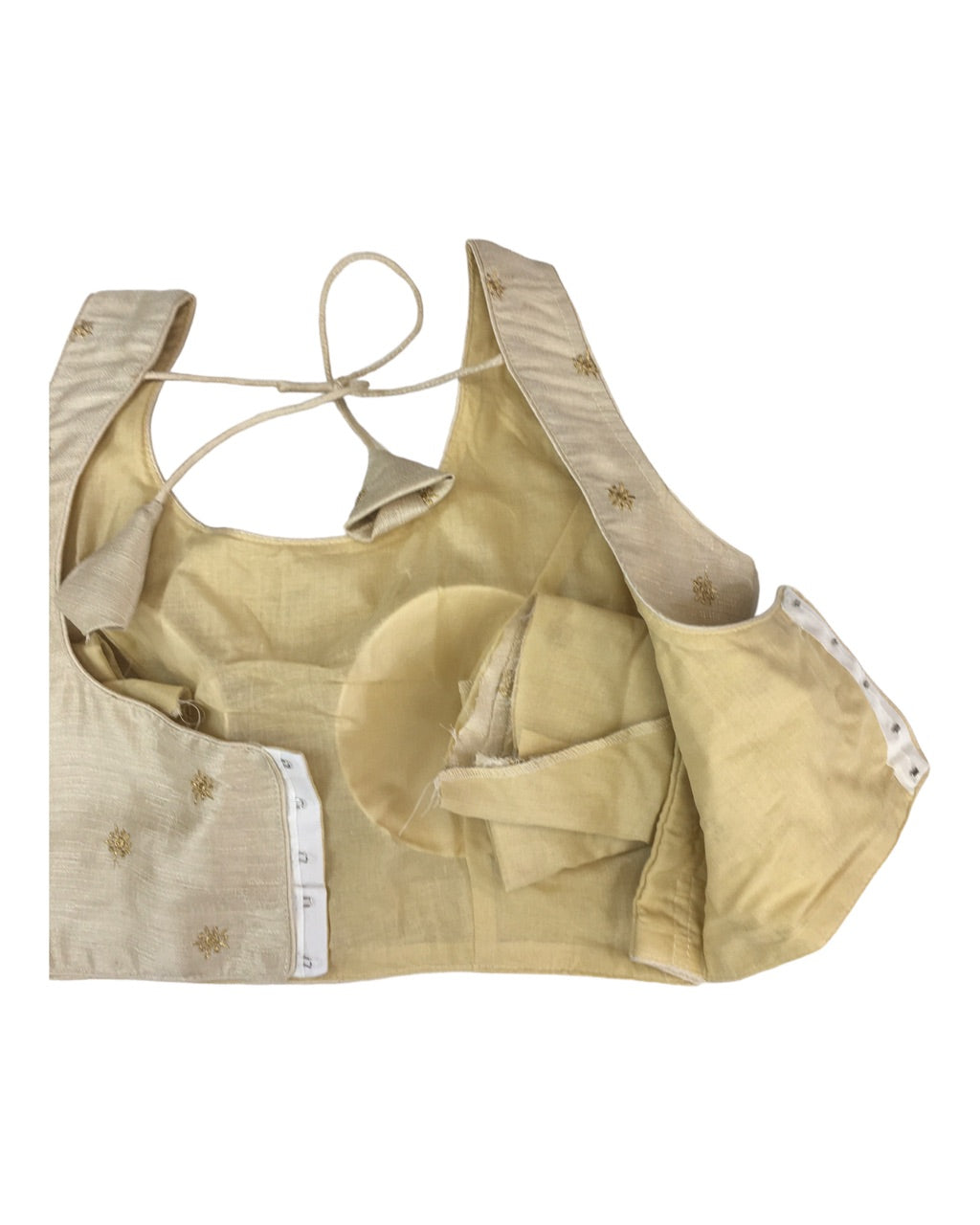 Light Gold - Dupion Silk Saree / Lehenga blouse - With Cups - Margin to loosen - UK Stock - AF2336 A 0623
