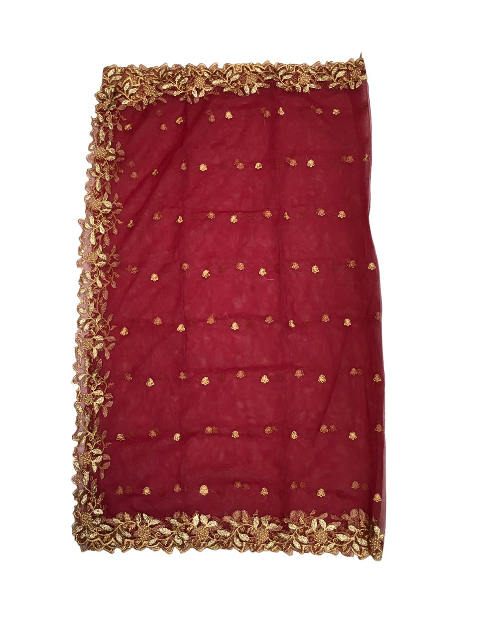 Ladies Net Dupatta / Scarf with Gold Embroidered Border - Mix N Match - ASM2301 Pp0723