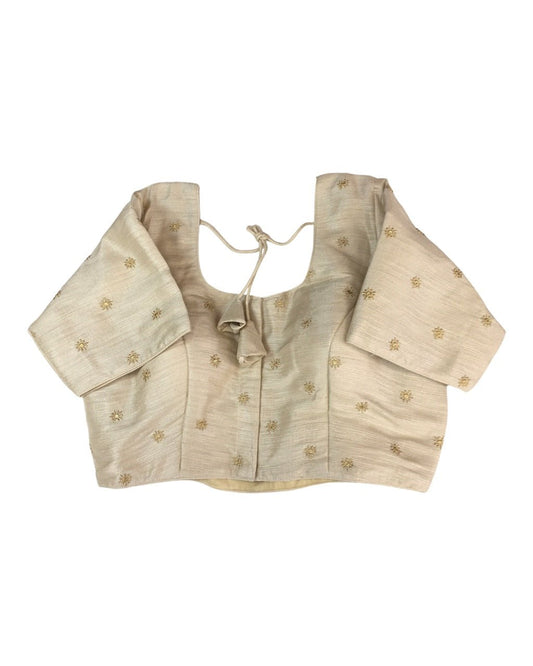 Light Gold - Dupion Silk Saree / Lehenga blouse - With Cups - Margin to loosen - UK Stock - AF2336 A 0623 - Prachy Creations