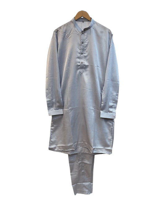 Light Pastel Blue - Mens Kurta Set with Rich Brocade Waistcoat - UK Stock - Quick Dispatch - SHU2603 05VV26 - Prachy Creations