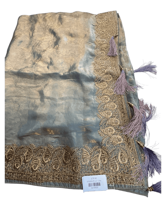 Lilac - Fancy Party Saree with Blouse Piece - UK stock - 24hr Dispatch - SP2608 VP - Prachy Creations