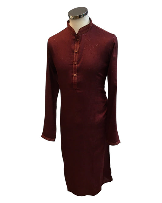 Maroon - Fantastic Mens Indian Kurta set - Weddings / Walimas , Sangeet, Eid, Mehndi / Henna - NAD2404 08KA24 - Prachy Creations