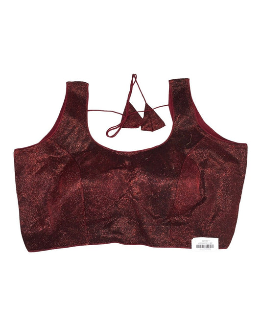 Maroon - Glittery Saree / Lehnga Blouse - With Cups - Margin to loosen - UK Stock - AF2305 A 0323 - Prachy Creations