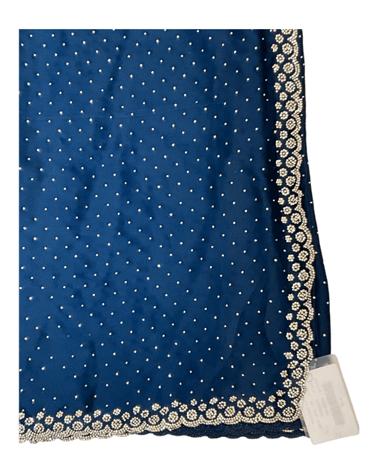 Navy Blue - Rich Saree with Stone Work and Blouse Piece - UK stock - 24hr Dispatch - RS2514 VC - Prachy Creations
