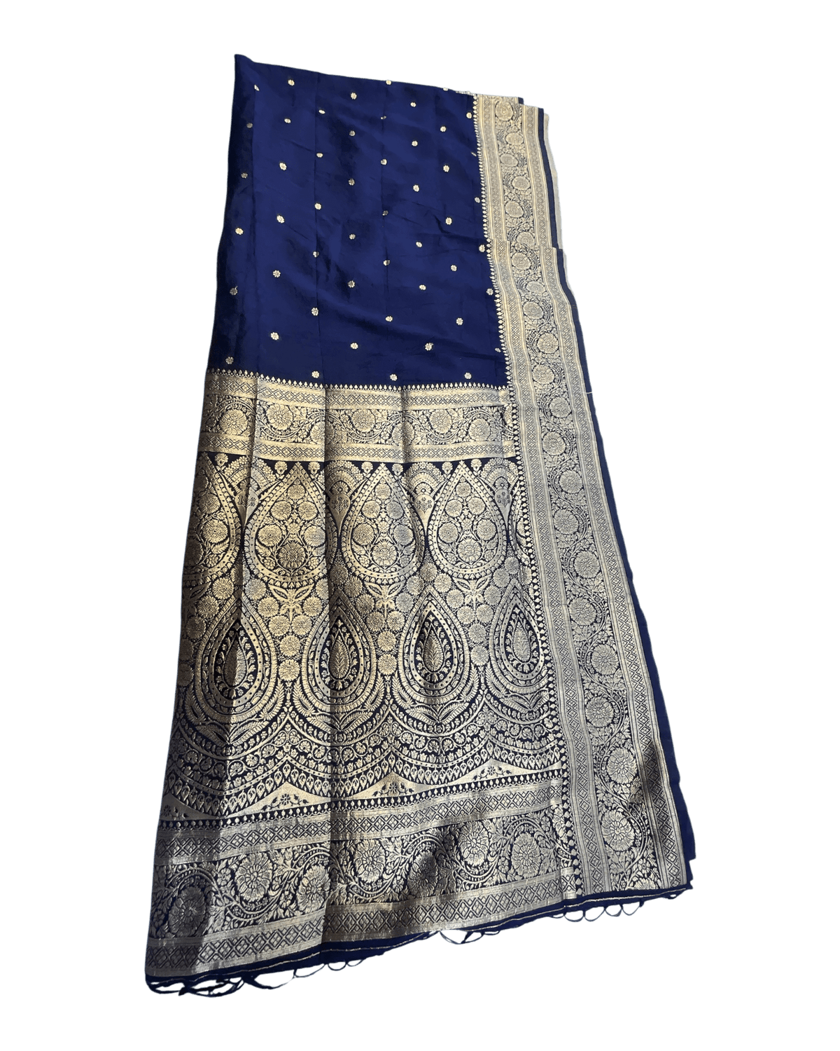 Navy Blue - Traditional Handloom Saree with Blouse Piece - UK stock - 24hr Dispatch - SP2630 KP - Prachy Creations