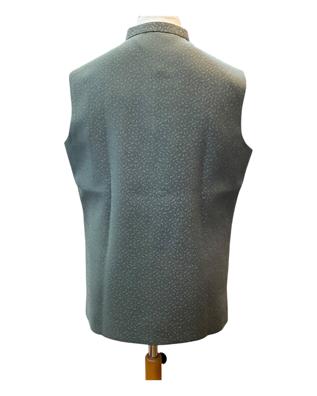 Olive Green Self Brocade - Premium Suede Feel Mens Indian Waistcoat - UK Stock - 24 hr Dispatch - VNS-JKT697/28 10KP25 - Prachy Creations