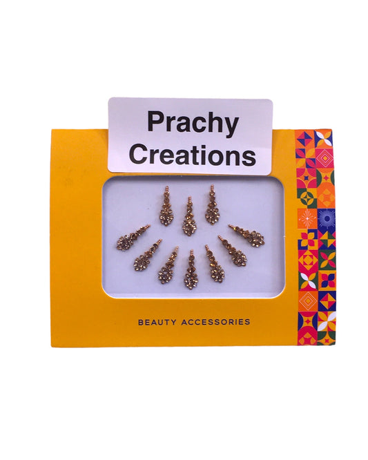 Pack of 10 Tear Drop Gold Stone Bindis in Medium Size- 24 hrs dispatch from UK ST2411 24ap04 - Prachy Creations
