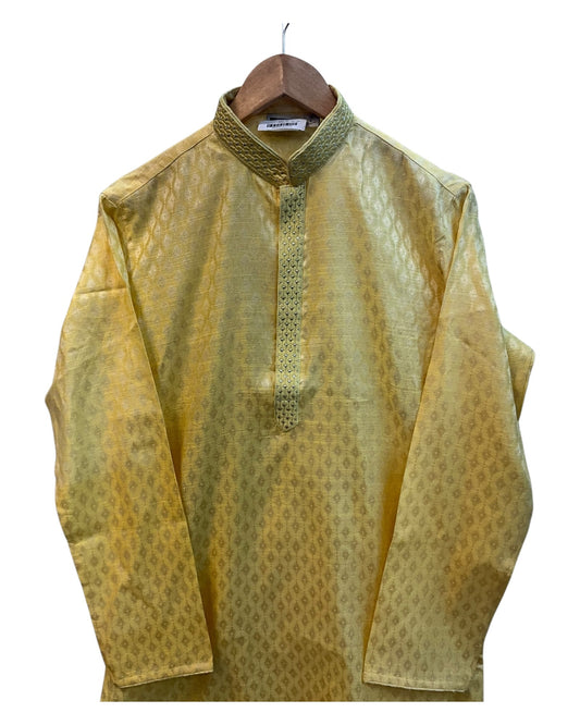 Pastel Light Yellow - Fantastic Mens Indian Kurta set - UK Stock - Weddings / Walimas , Sangeet, Diwali, Eid, Mehndi / Henna - NAD25703 KA - Prachy Creations