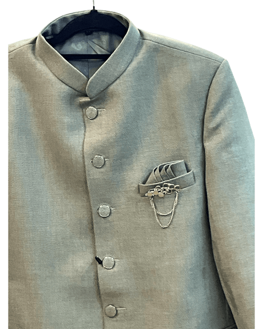 Pastel Pista / Sea Green - PREMIUM Slim Fit Mens Jute BandhGala / Prince / Chinese Collar Jacket - Fantastic Fit - CS2604 TA - Prachy Creations
