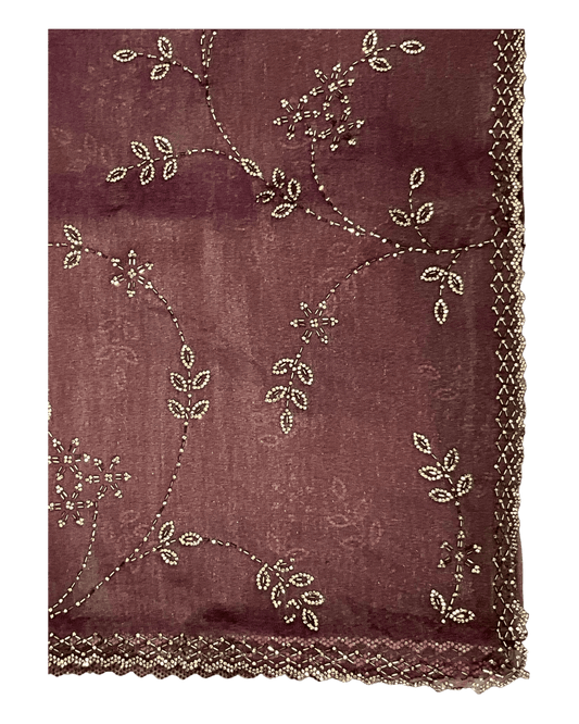 Purple - Rich Saree with Allover Embroidery and Blouse Piece - UK stock - 24hr Dispatch - RS2520 JA - Prachy Creations