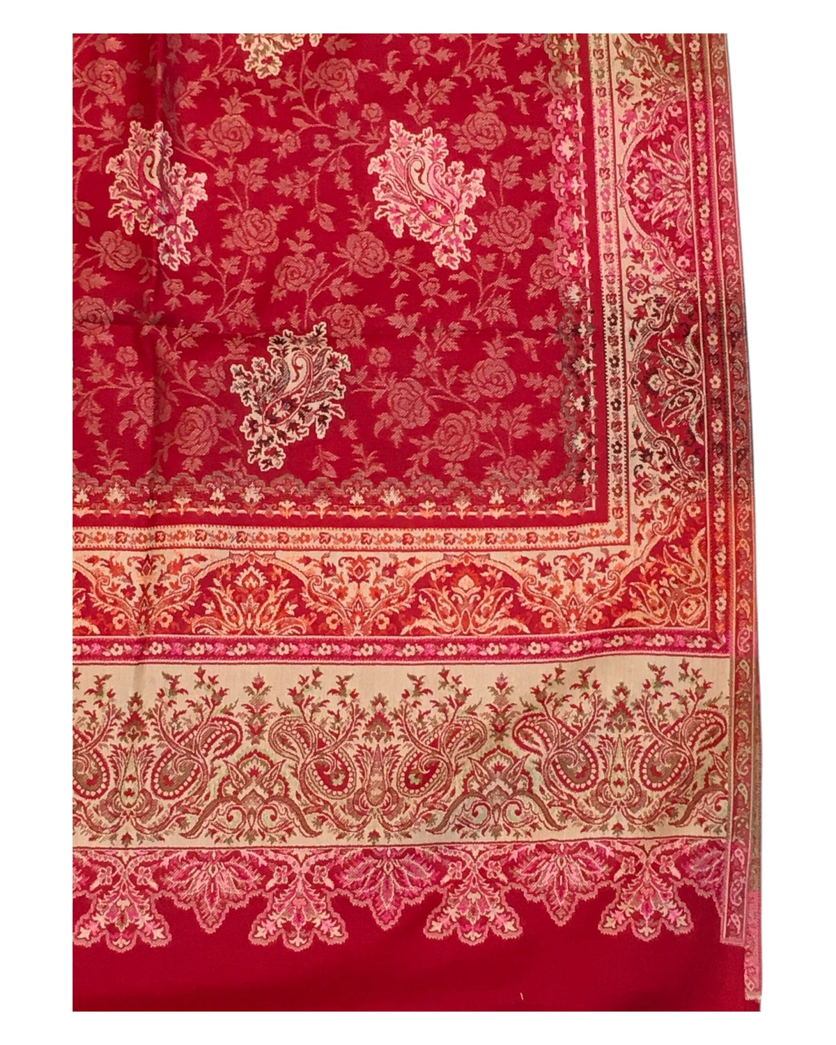 Red - Soft Art Wool Handloom Woven Shawl - (P350) 11KY24 NTC2414 - Prachy Creations