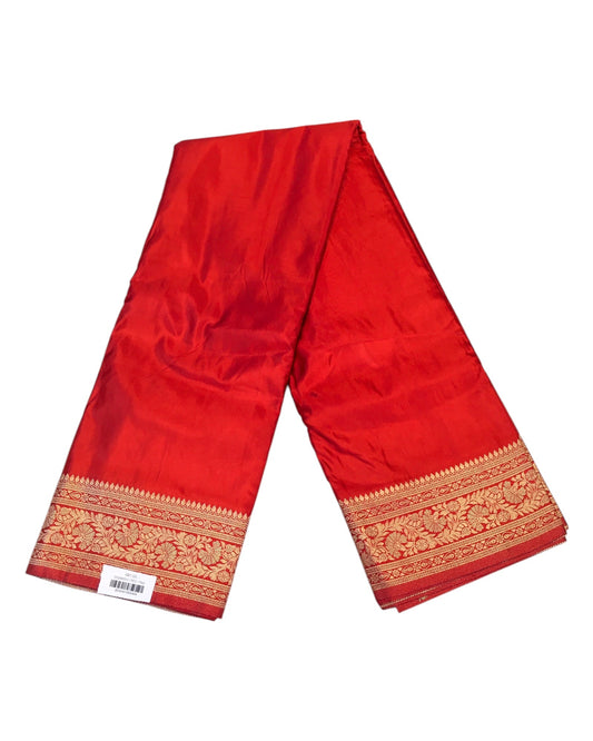 Red - Traditional Handloom Banarasi Sari / Saree - with Blouse Piece - SN2403 11VC24 - Prachy Creations