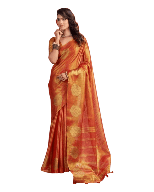 Red - Traditional Silky Fancy Saree with Blouse Piece - UK Stock - 2/3 days Delivery 12KT25 RP476 - Prachy Creations