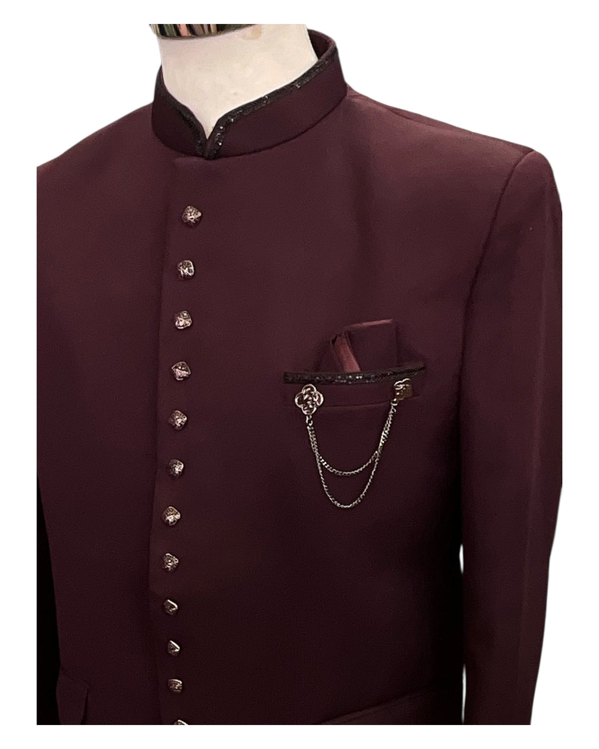 SALE! Burgundy / Maroon - PREMIUM Slim Fit Mens BandhGala / Prince / Chinese Collar Jacket - Fantastic Fit - CS2512 09TY25 - Prachy Creations