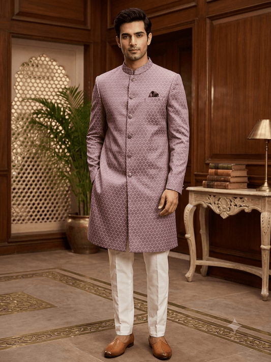 SALE ! Dusty Pink / Lilac - Mens Sherwani / Indo-Western - Fantastic Value - PC2608 - Prachy Creations