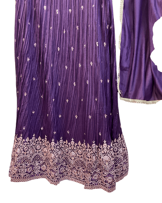 SALE ! Size UK 12 (38") Purple - Lehenga Set - Mehndi / Sangeet / Bridesmaids / Weddings / Garba - UK Stock - 24h Dispatch - PC2609 07xyz26 - Prachy Creations