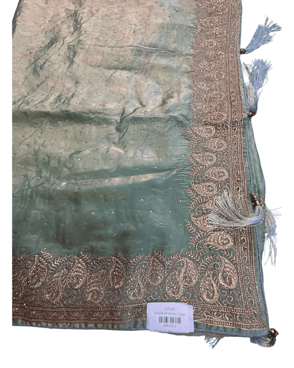 Sea Green - Fancy Party Saree with Blouse Piece - UK stock - 24hr Dispatch - SP2608 VP - Prachy Creations