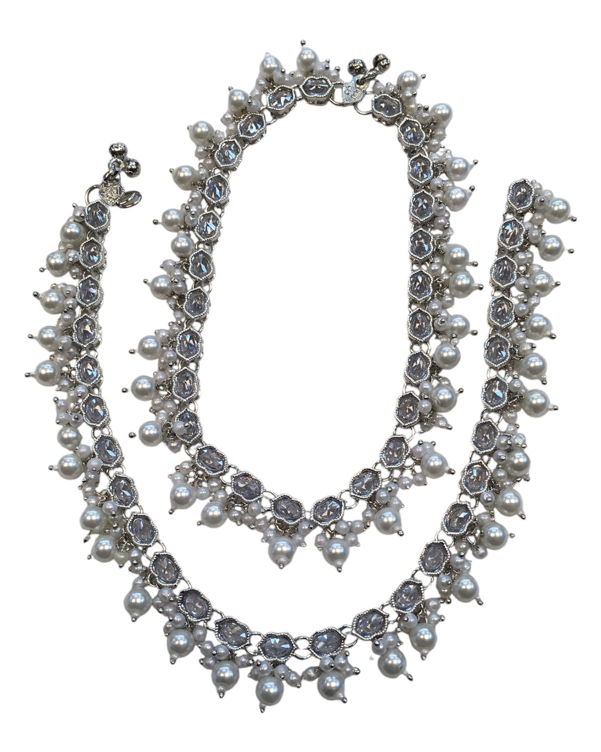 Silver Finish - Ankle Chain / Payal / Paazeb - Fashion Jewellery - Bollywood - Weddings - AE2414 24R10 - Prachy Creations