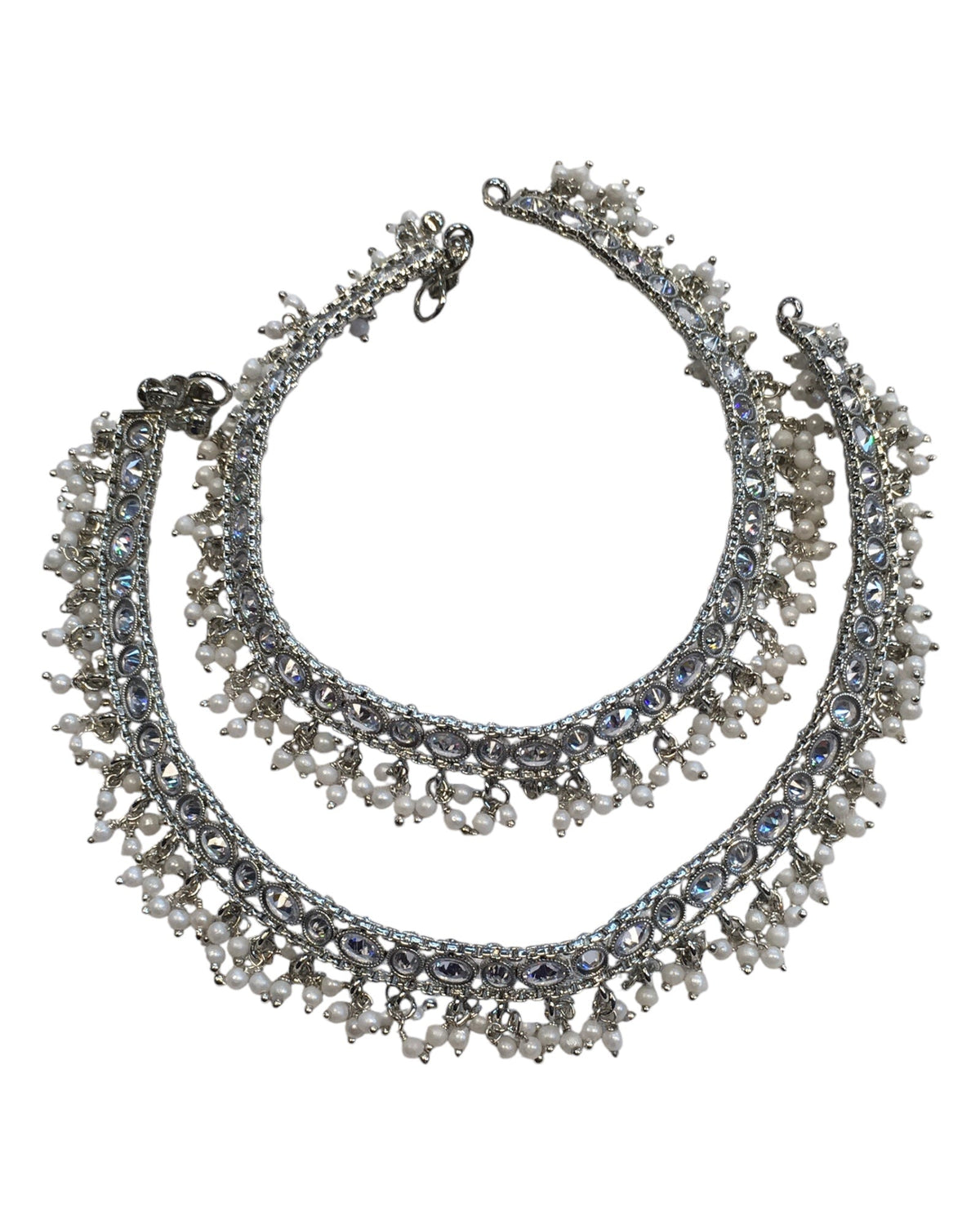 Silver Finish - Ankle Chain / Payal / Paazeb - Fashion Jewellery - Bollywood - Weddings - DAJ596 24KK10 - Prachy Creations