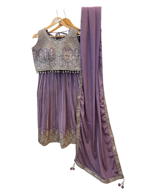 Size 12 / 38" Bust - Lilac Purple - Ready Made Lehenga Set - UK Stock - 24h Dispatch - KTC250654 TK - Prachy Creations