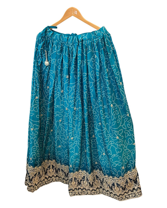 Size 14 / 40" Bust - Tuquoise Blue - Ready Made Lehenga Set - UK Stock - 24h Dispatch - KTC250626 TY - Prachy Creations