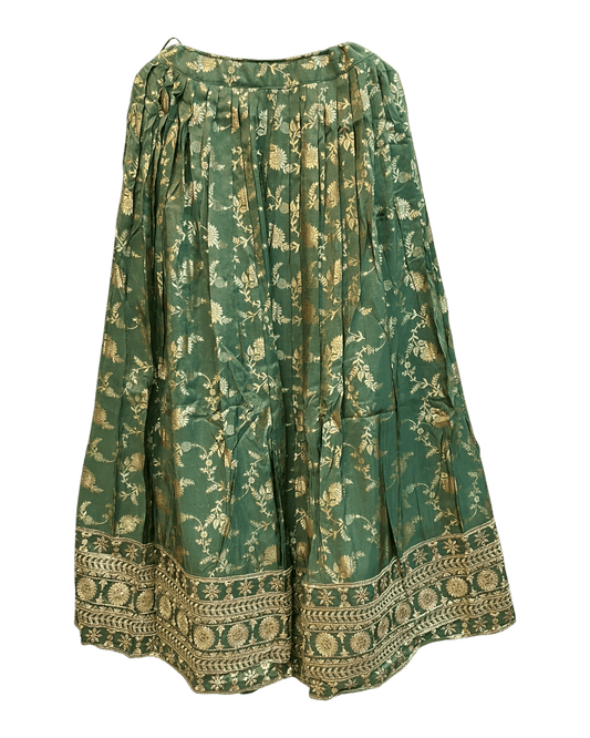 Size UK 14 (40" Bust) Adjustable to Size 14 - Mint Green - Banarasi Silky Lehenga Set - Mehndi / Sangeet / Bridesmaids / Weddings / Garba - UK Stock - 24h Dispatch - JF10530 05PA26 - Prachy Creations