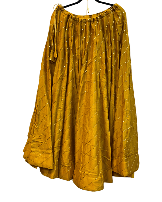 Size UK 16 (42" Bust) Haldi Yellow - Dupion Silk Lehenga Set - Garba / Dandia , Mehndi / Sangeet / Weddings - Adjustable to Size 18 - UK Stock - 24h Dispatch - AF2506 09TY25 - Prachy Creations