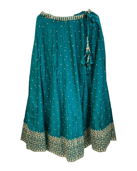 Size UK 18 (44") Jade Green - Lehenga Set - Mehndi / Sangeet / Bridesmaids / Weddings / Garba - UK Stock - 24h Dispatch - JF524 09TV26 - Prachy Creations