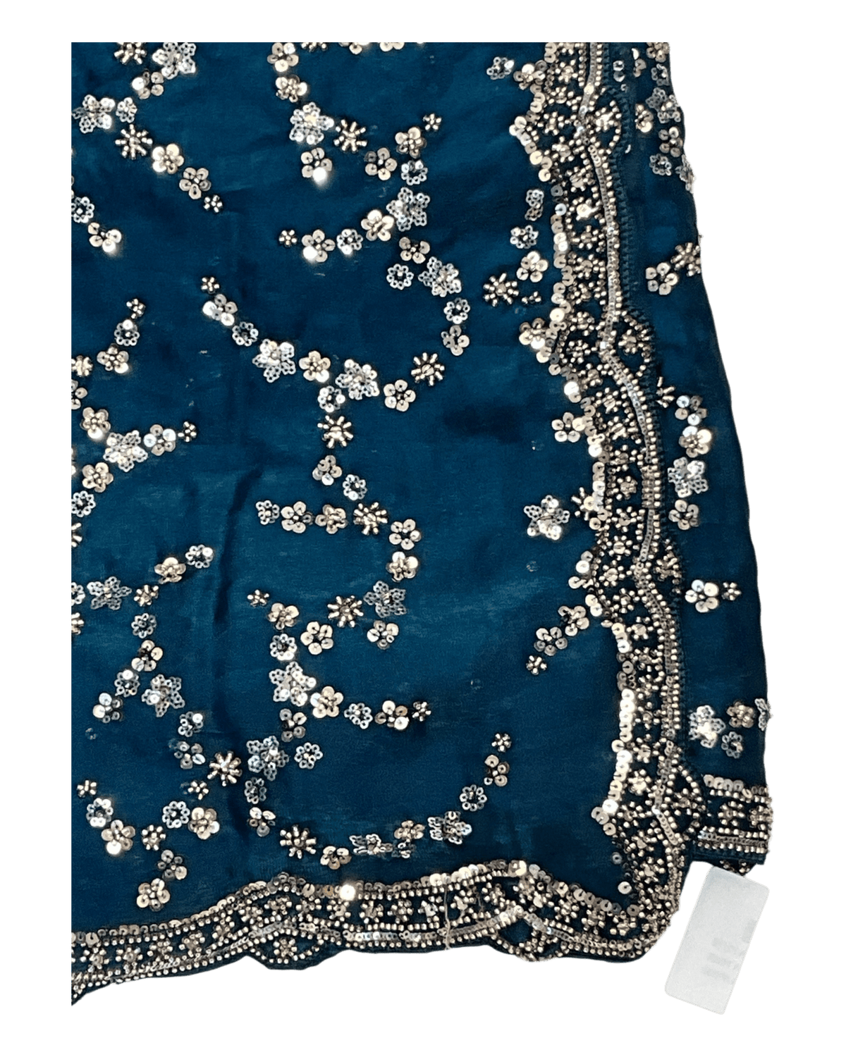 Teal - Rich Saree with Allover Sequins Work and Blouse Piece - UK stock - 24hr Dispatch - RS2503 JV - Prachy Creations
