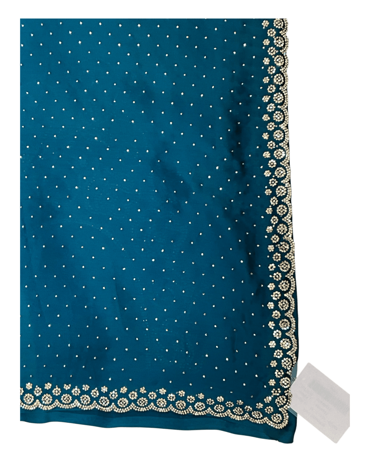 Turquoise Blue - Rich Saree with Stone Work and Blouse Piece - UK stock - 24hr Dispatch - RS2514 VC - Prachy Creations