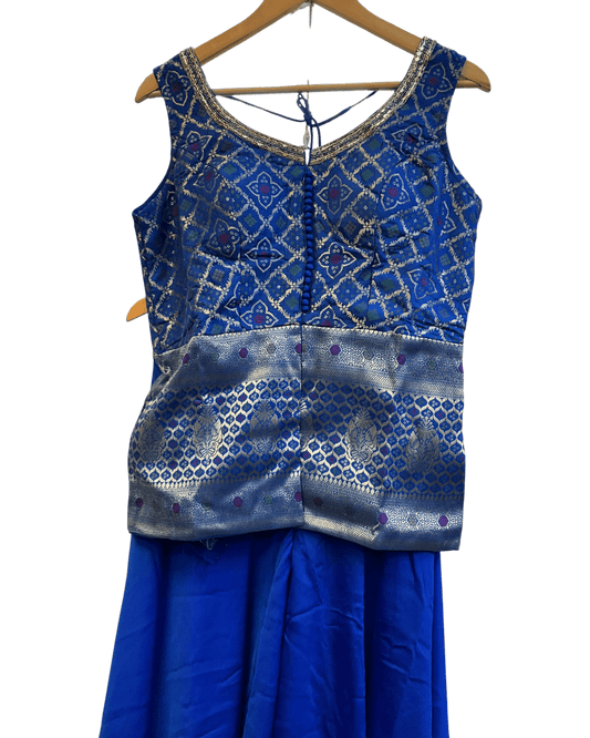 UK 12 / 38" - Royal Blue - Mid length - Ladies Sharara / Palazzo Trousers Suit - UK Stock - Sangeet / Henna / Weddings - HEL25321 VA - Prachy Creations