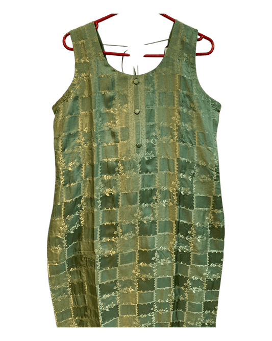 UK 14 / 40" - Sage Green - Silky Brocade Ladies Trousers Suit - Sangeet / Henna / Temple - OC42126 TY - Prachy Creations