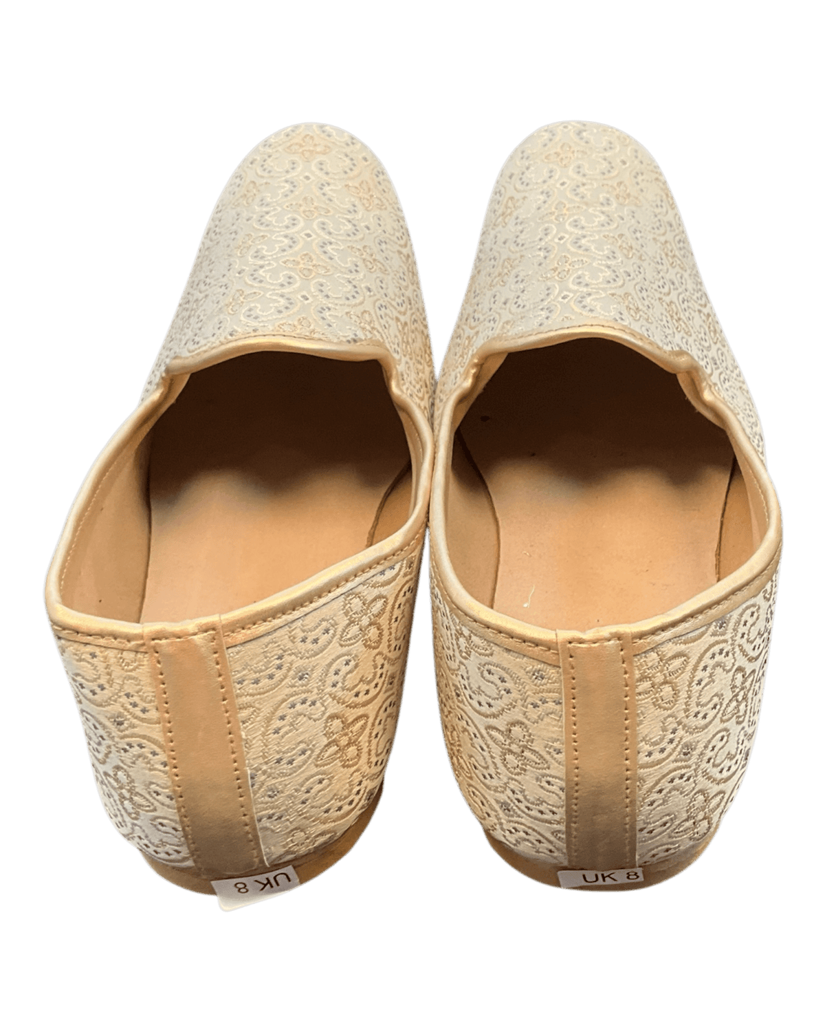 Very Comfortable Gold Brocade Loafer Style Mojri - Indian Mens shoes - Mojari , Khossay - YD2603 - Prachy Creations