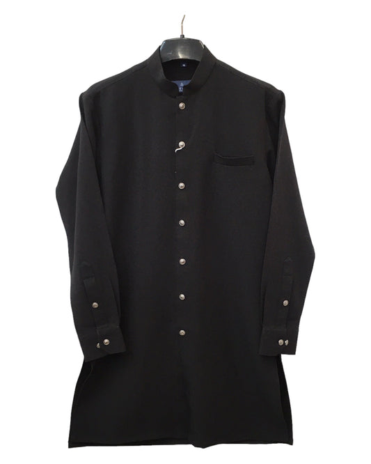 Wine / Black - Mens Kurta Set with Rich Long Jacket - UK Stock - 24h Dispatch - HHF2410 TV 0624 - Prachy Creations