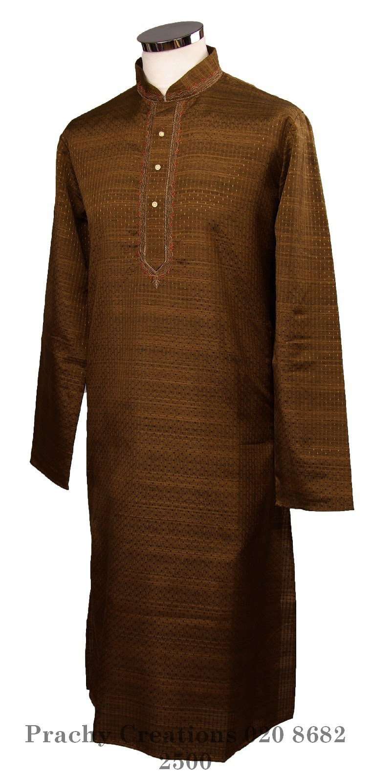 Kurta set made using handloom material with thread work - Chev KY0315 - Prachy Creations