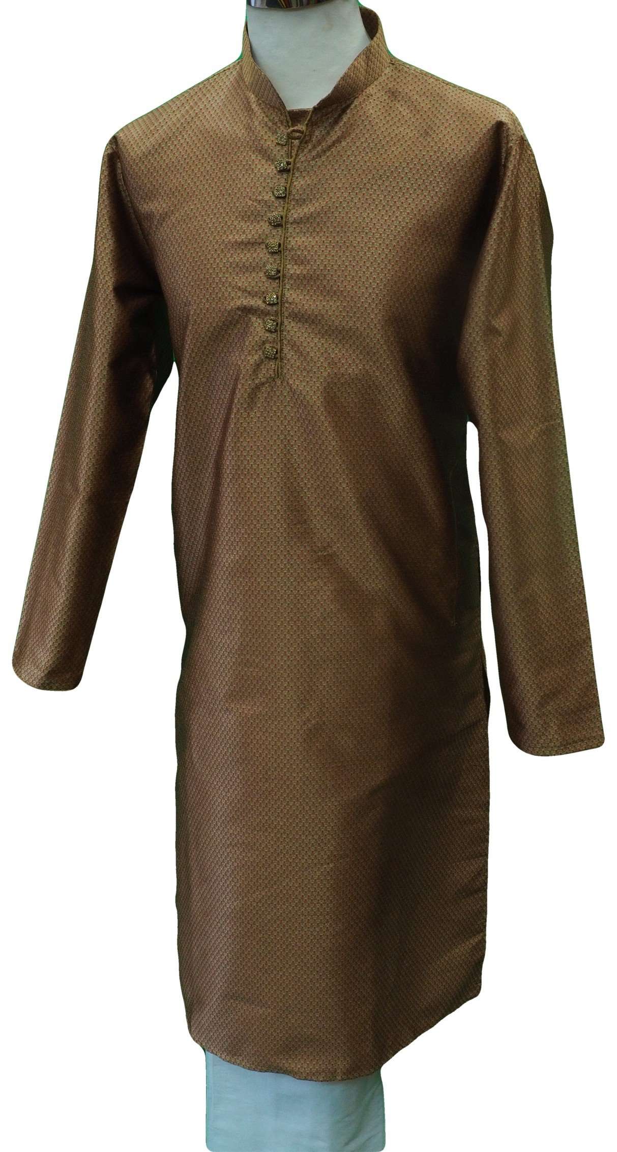 Mens Gold / Red brocade Kurta set , Bollywood Party Weddings - F1807KT - Prachy Creations