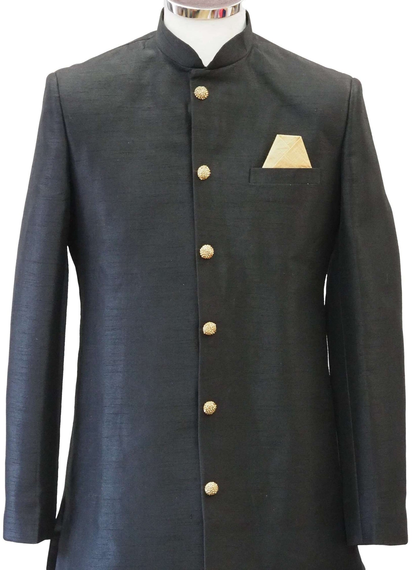 Mens Classic Sherwani set , Black - Bollywood Party Weddings - F1810JY - Prachy Creations