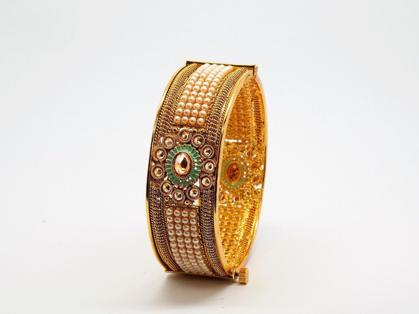 Openable Gold finish Kada Bangle - Various sizes - Bollywood - Weddings - HR812 Vp0919 - Prachy Creations