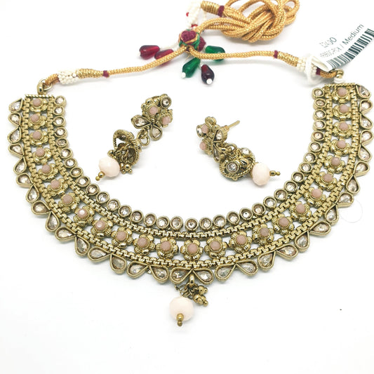 Ladies Choker with Earrings set - Bollywood - Weddings - HR860 C1119 - Prachy Creations
