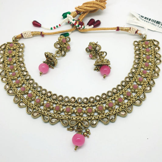 Ladies Choker with Earrings set - Bollywood - Weddings - HR860 C1119 - Prachy Creations
